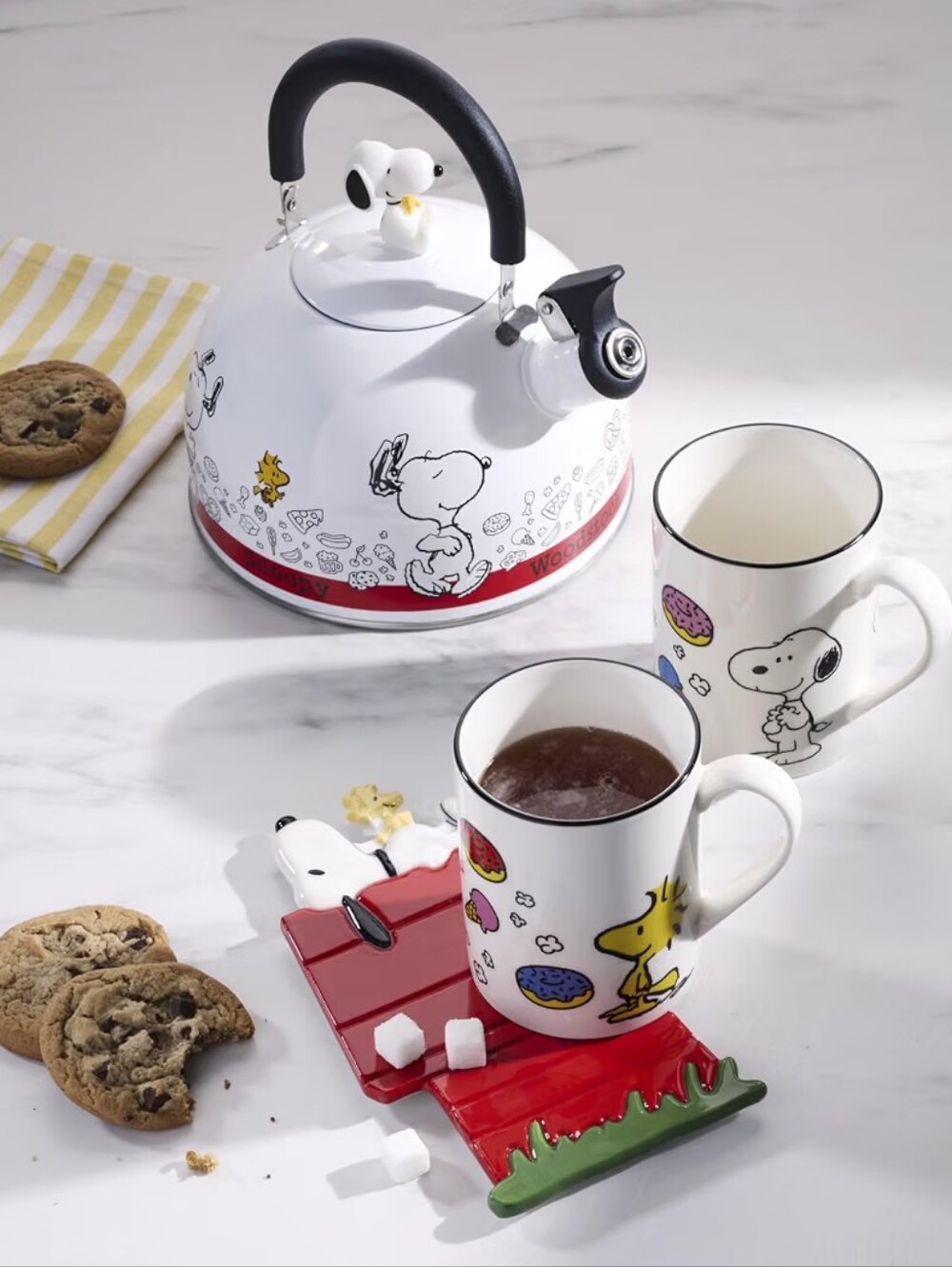 Lenox Chef Snoopy Enamelware Tea Kettle